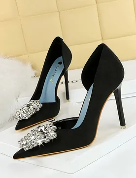 Cm Women's Pumps and Heels pointed rhinestone bow Stiletto Heels Elegant temperament designer women sandals Sandalias de Mujer - Aliexpress - FashionsVida