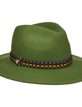 Knit Colour Band Traveller Wool Hat by - green - Female - Size: S (54-55 cm) - Lierys - FashionsVida