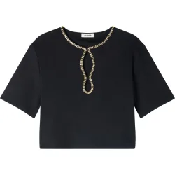 Camiseta de mujer corta con strass