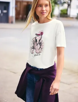 Street One T-Shirt mit Rundhals und Print female Weiß