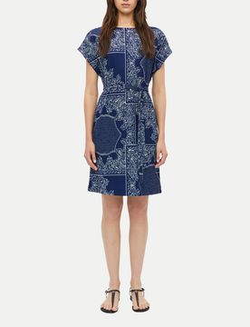 RED LABEL Kleid mit Bindegürtel Blau 40