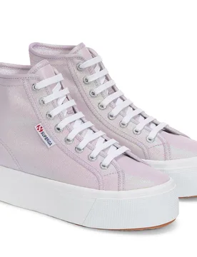 Womens/ladies 2708 Lamé High Tops (Pastel Lilla Iridescent) - Rose - Size Uk 6 - Superga - FashionsVida