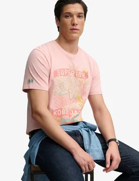 Superdry Herren Lässiges Vintage Tokyo T-shirt mit Logo Pink - Größe: Xxxl - 39.99 - FashionsVida
