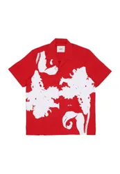 Camicia Manica Corta Uomo Big Flower Shirt Red/white