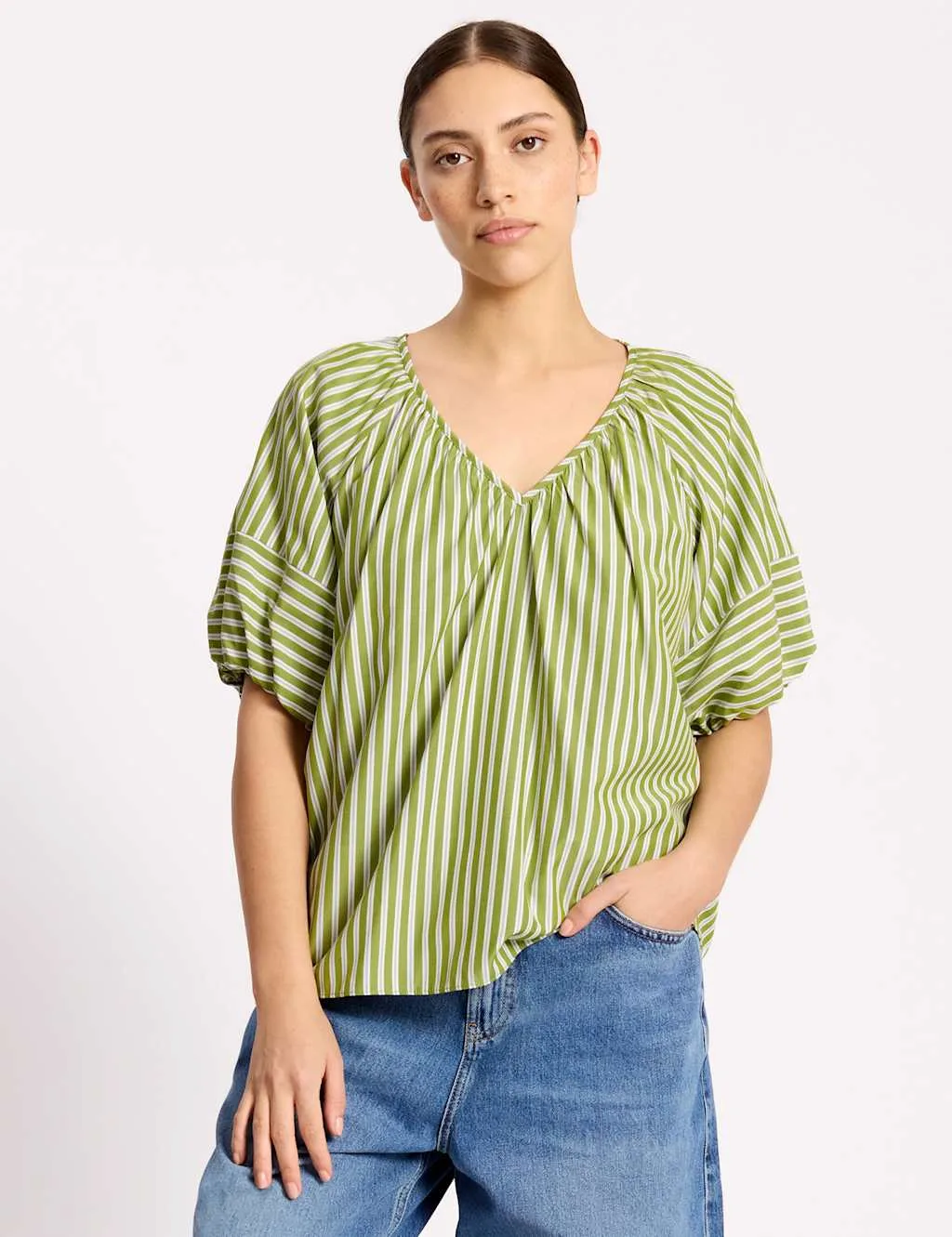 Striped Top Green Mix female - Albaray - FashionsVida