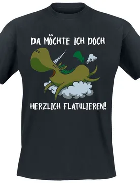 T-Shirt - Da möchte ich doch herzlich flatulieren! - M bis L - für Männer - Größe L - schwarz - Männer - male - Funshirt - FashionsVida