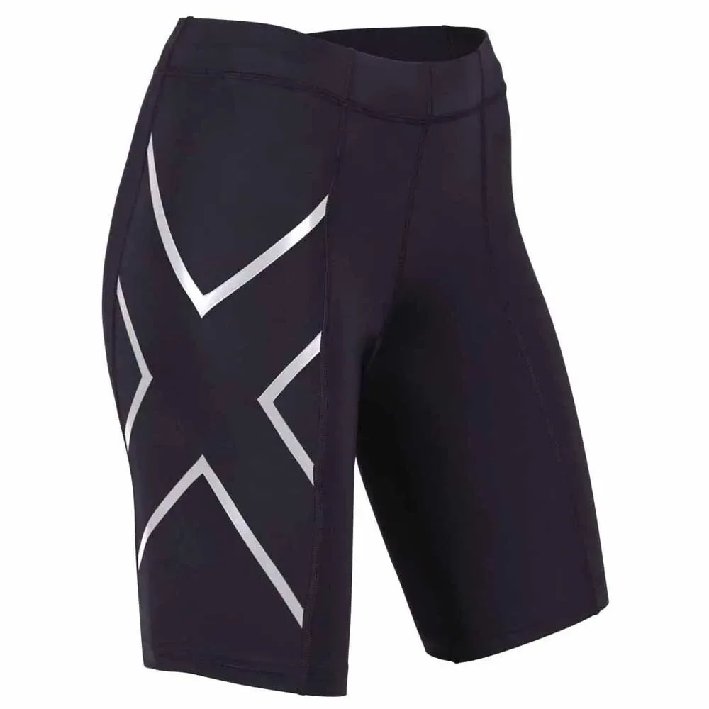 Compression Short Leggings Black / Silver XS Women - 2XU - FashionsVida