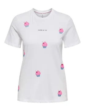 Only Damen T-Shirt Weiß 515142
