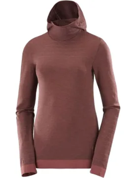 OUTSPEED WOOL HOODIE Damen Braun S - Salomon - FashionsVida