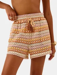 High Waisted Woven Shorts Multi female