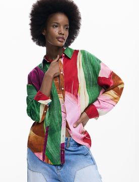 Camisa estampada, Mujer, Lyocell, XS