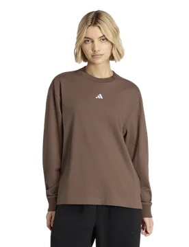 Stripes Women T-Shirts - Brown - Size XL (20-22) - Cotton Jersey - Brown - Size: Extra Large - Adidas - FashionsVida