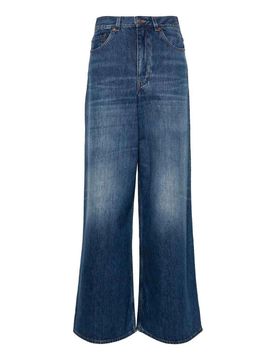 Chloe' Jeans in denim a gamba larga