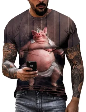 Summer New 3D Funny Pig graphic t shirts Fashion Men Hip-Hop Style streetwear Personality Printed Casual Round Neck Short Sleeve - Aliexpress - FashionsVida