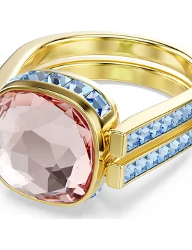 Anello Chroma, Taglio Cushion, Multicolore, Finitura oro 18K 58 - Swarovski - FashionsVida
