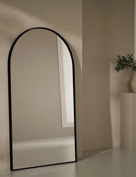 Metal Arch Free Standing Mirror Black - M&S - FashionsVida