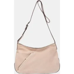 Bandolera en piel y serraje combinado