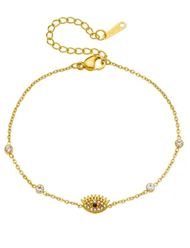 Punk Zirconia Evil Eye Amulet Charm Bracelet Female Gold Color Stainless Steel Chain Link Bracelets for Women Cute Jewelry Gift - Aliexpress - FashionsVida