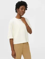 After Class Modal Blend Cropped Sweatshirt Soft White female