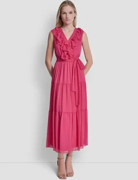 Vestido con detalle en el escote - DKNY - FashionsVida