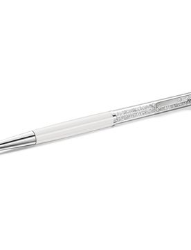 Penna a sfera Crystalline, Bianco, Laccato bianco, cromato OS