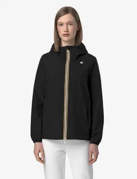 Giubbino impermeabile Marguerite nero con cappuccio e fodera in cotone - K-way - FashionsVida