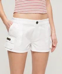 Superdry Weiß Damen Utility Cargoshorts, Größe: 42 - Größe: 42