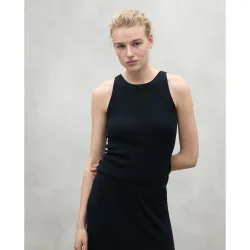 Jersey de mujer liso con cuello redondo