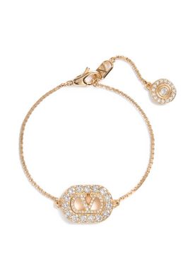 VLogo Signature Mini Bracelet in Metal and Swarovski Crystals - Sizes S & M