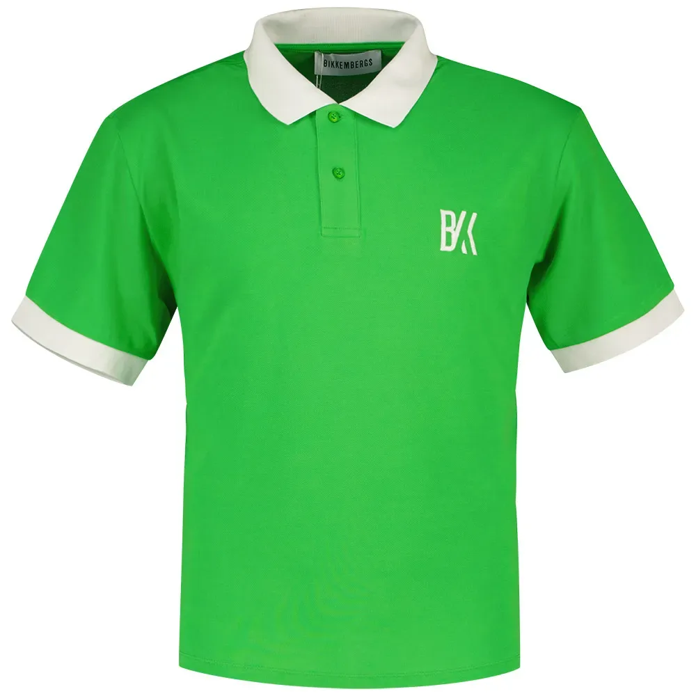 Polo A Maniche Corte Bmt092 White / Oriole M - Bikkembergs - FashionsVida