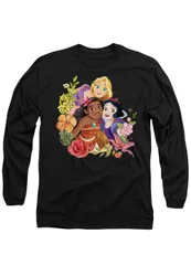 Unisex Princess Bouquet With Rapunzel, Moana & Snow White T-Shirt, Black Size: Medium - Black - Size: M