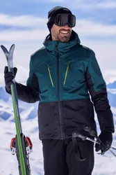 Interstellar' Mens Padded Ski Jacket Waterproof Breathable Winter Coat Teal - Size Medium