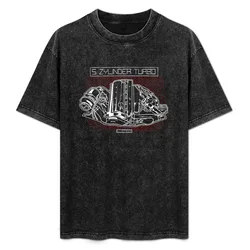 Inline 5 2.2 T Engine T-Shirt Casual All Match Short Sleeve T-Shirt