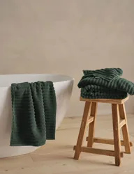 The Ripple Pure Turkish Cotton Towel Dark Green