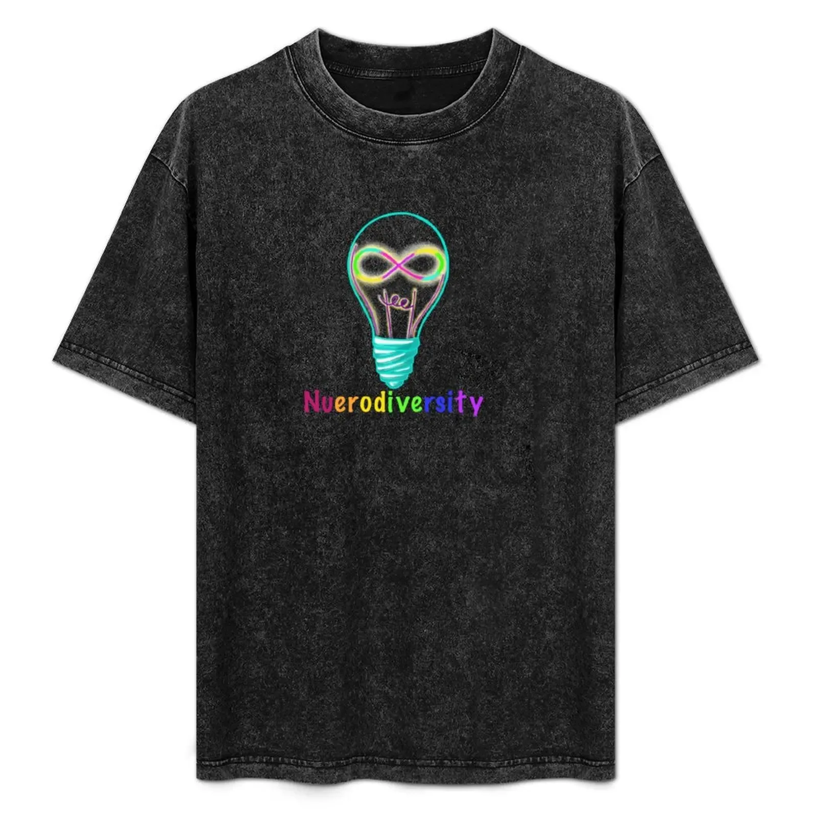 Neurodiversity lightbulb : Simple version T-Shirt Everyday Wear Basic Short Sleeve Top - Aliexpress - FashionsVida