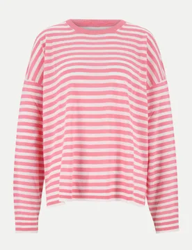 Gestreiftes Langarmshirt Rosa S - Closed - FashionsVida
