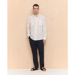 Pantalón 100% lino de hombre con cordón