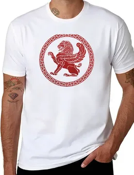 Winged Lion - Vintage Red T-Shirt man t shirt heavy cotton t shirts for man pack white T-Shirt - Aliexpress - FashionsVida