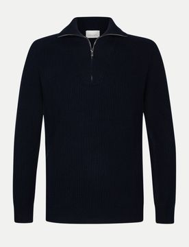 Rippstrukturpullover Blau M