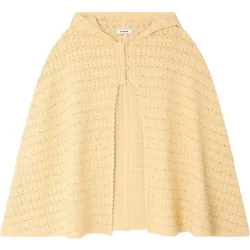 Capa de punto de mujer ancha con capucha y strass