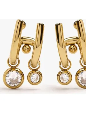 Pendientes de acero inoxidable asimétricos con circonitas decorativas - Parfois - FashionsVida