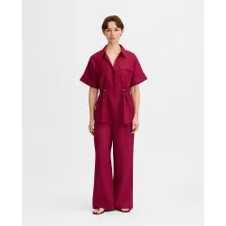 Blusa de mujer lino ceñidores