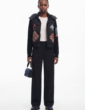 Gilet combiné matelassé, Bleu, XS
