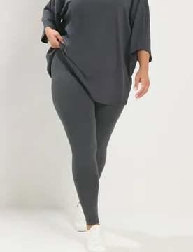 Women's Cotton Leggings Pants in Charcoal Size: 30-32 - Charcoal - Size: 30-32 - Yours - FashionsVida