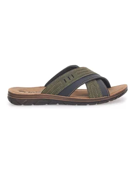 Sandali verdi con fasce incrociate e sottopiede comfort 03 VT 42 - Inblu - FashionsVida