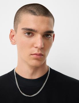 Collier Chaîne Maillons Acier Inoxydable M Argent