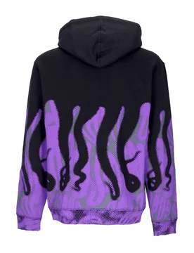 Felpa Cappuccio Uomo Half Tone Hoodie Black/purple - Octopus - FashionsVida
