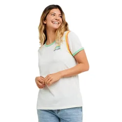 T-shirt à Manches Courtes Surf Side Ringer Bone M