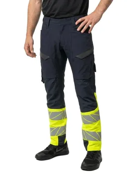 Pantalon De Travail Accelerate Safe 19379 Big Thigh Pockets Dark Navy / Hi-Vis Yellow 54 - MASCOT - FashionsVida