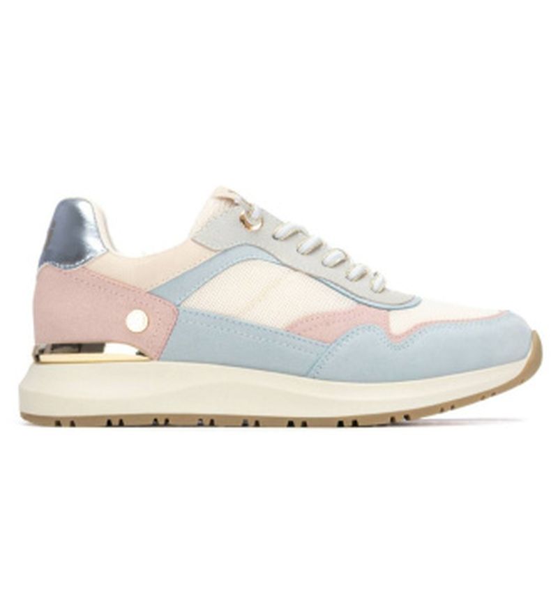 Para mujer. 14520201-CELESTE Zapatillas 145202 (37), Plano, Cordones, Casual